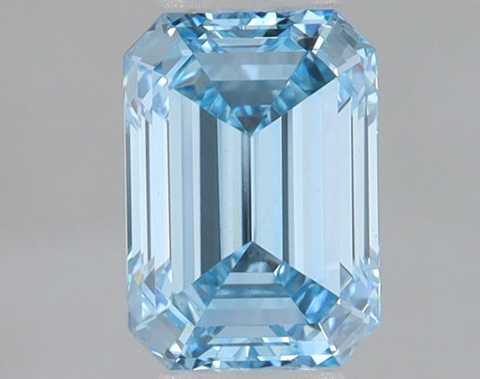Lab-Grown Emerald Diamond - 1.07 Carats, Fancy Vivid Blue Color, VVS2 Clarity - Certified by IGI - Report Number: LG678577060