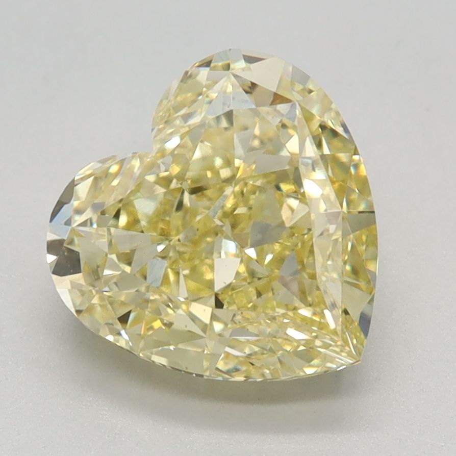 Lab-Grown Heart Diamond - 2.55 Carats, Fancy Intense Yellow Color, VVS2 Clarity - Certified by IGI - Report Number: LG636418802