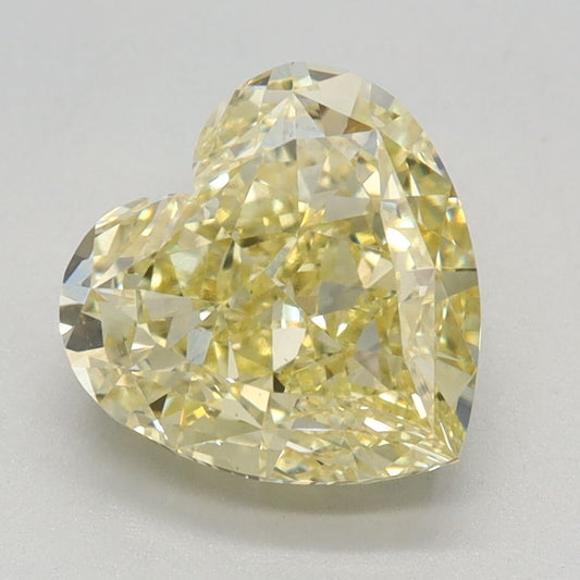 Lab-Grown Heart Diamond - 2.55 Carats, Fancy Intense Yellow Color, VVS2 Clarity - Certified by IGI - Report Number: LG636418802