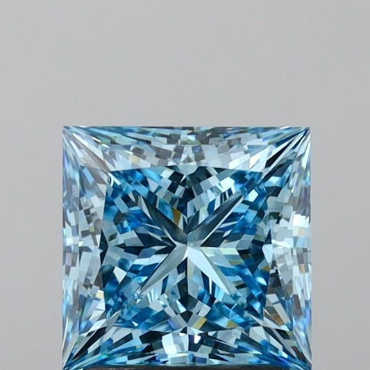 Lab-Grown Princess Diamond - 2.09 Carats, Fancy Vivid Blue Color, VS1 Clarity - Certified by IGI - Report Number: LG639416067