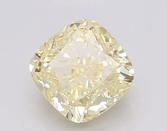 Lab-Grown Cushion Diamond - 1.18 Carats, Fancy Yellow Color, VS1 Clarity - Certified by IGI - Report Number: LG595381290