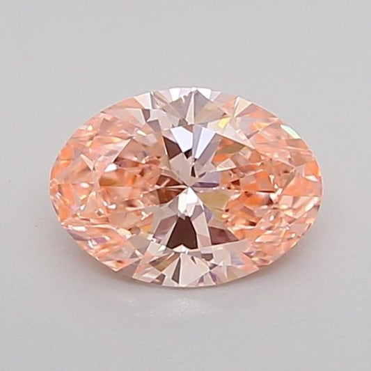 Lab-Grown Oval Diamond - 0.61 Carats, Fancy Vivid Pink Color, VS2 Clarity - Certified by IGI - Report Number: LG624414063