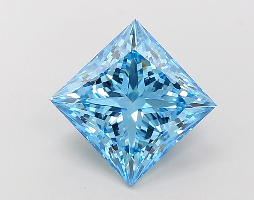 Lab-Grown Princess Diamond - 3.5 Carats, Fancy Vivid Blue Color, VS1 Clarity - Certified by IGI - Report Number: LG684510373