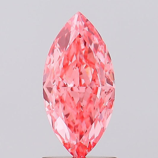 Lab-Grown Marquise Diamond - 1.64 Carats, Fancy Vivid Pink Color, VVS2 Clarity - Certified by IGI - Report Number: LG628436272
