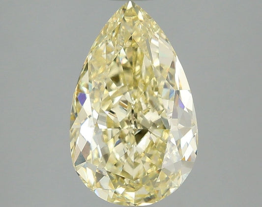 Lab-Grown Pear Diamond - 3.08 Carats, Fancy Intense Yellow Color, VVS2 Clarity - Certified by IGI - Report Number: LG683597612
