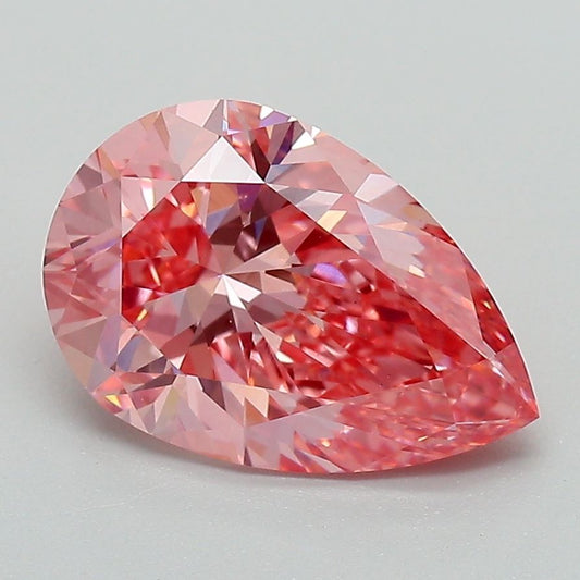 Lab-Grown Pear Diamond - 2.5 Carats, Fancy Vivid Pink Color, VVS2 Clarity - Certified by IGI - Report Number: LG662471688