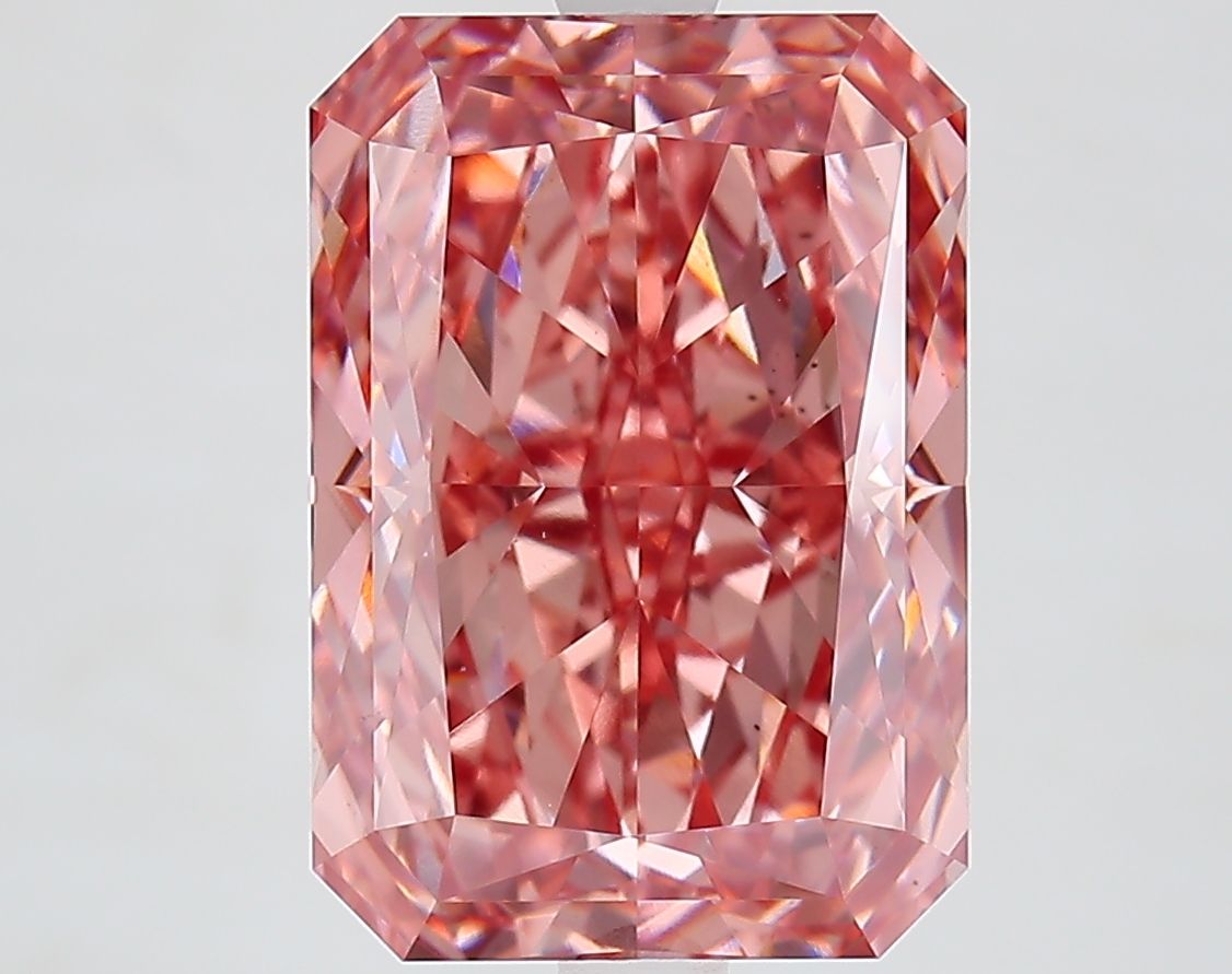 Lab-Grown Radiant Diamond - 6.06 Carats, Fancy Vivid Pink Color, VS2 Clarity - Certified by IGI - Report Number: LG647457564