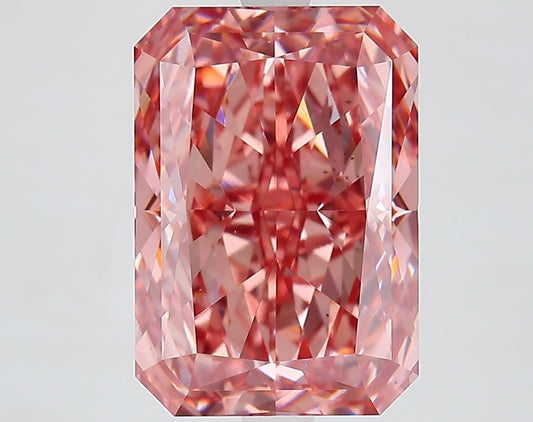 Lab-Grown Radiant Diamond - 6.06 Carats, Fancy Vivid Pink Color, VS2 Clarity - Certified by IGI - Report Number: LG647457564