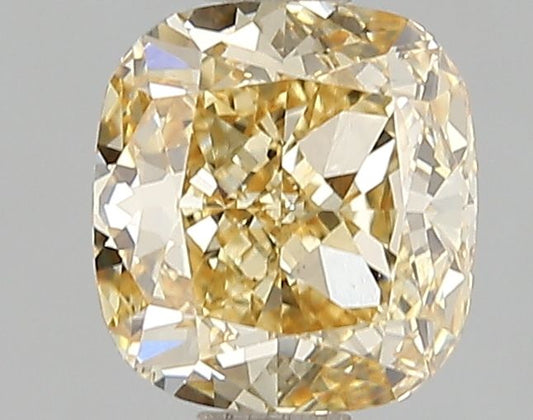 Lab-Grown Cushion Diamond - 1.52 Carats, Fancy Intense Yellow Color, VS1 Clarity - Certified by IGI - Report Number: LG671493174