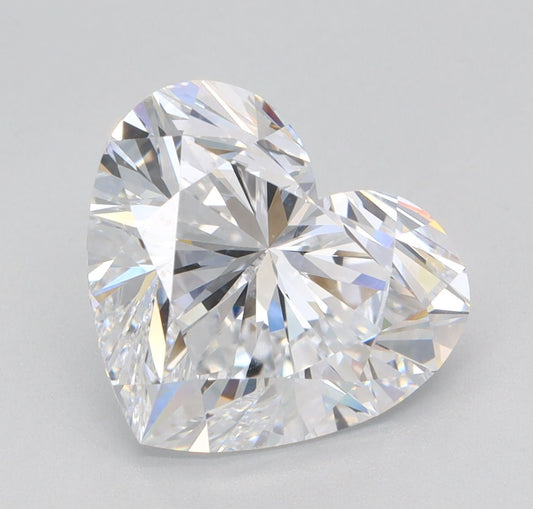 Lab-Grown Heart Diamond - 3.58 Carats, D Color, VVS2 Clarity - Certified by IGI - Report Number: LG496137258
