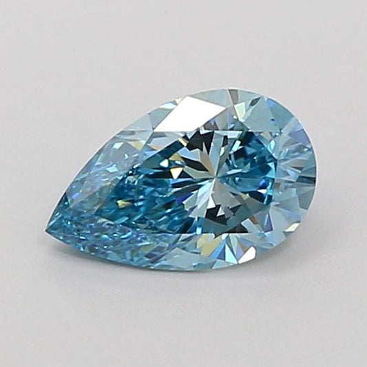 Lab-Grown Pear Diamond - 1.08 Carats, Fancy Vivid Blue Color, VS1 Clarity - Certified by IGI - Report Number: LG691501833