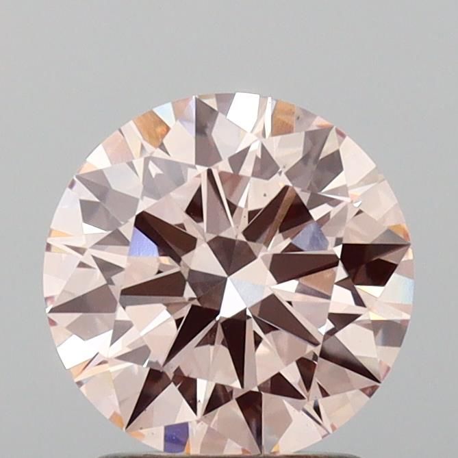 Lab-Grown Round Diamond - 1.58 Carats, Fancy Pink Color, VS1 Clarity - Certified by IGI - Report Number: LG654488906
