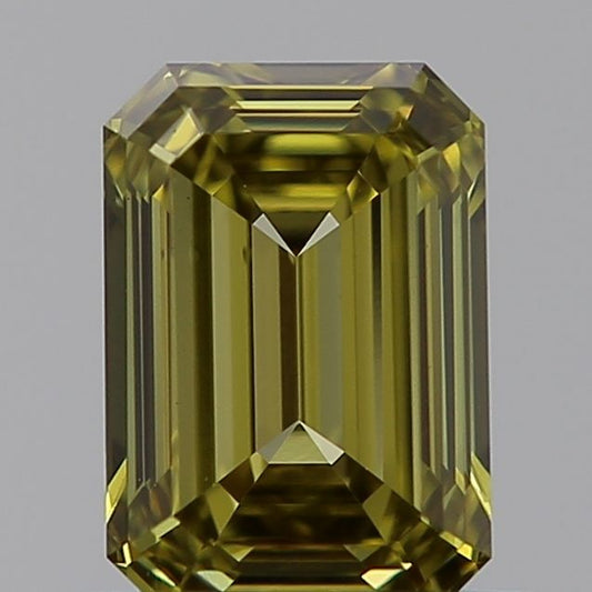 Lab-Grown Emerald Diamond - 0.7 Carats, Fancy Gray Yellow Color, VS1 Clarity - Certified by IGI - Report Number: LG593370696