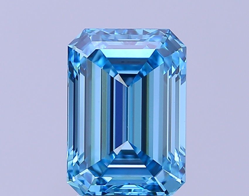 Lab-Grown Emerald Diamond - 3.53 Carats, Fancy Vivid Blue Color, VS1 Clarity - Certified by IGI - Report Number: LG674504301