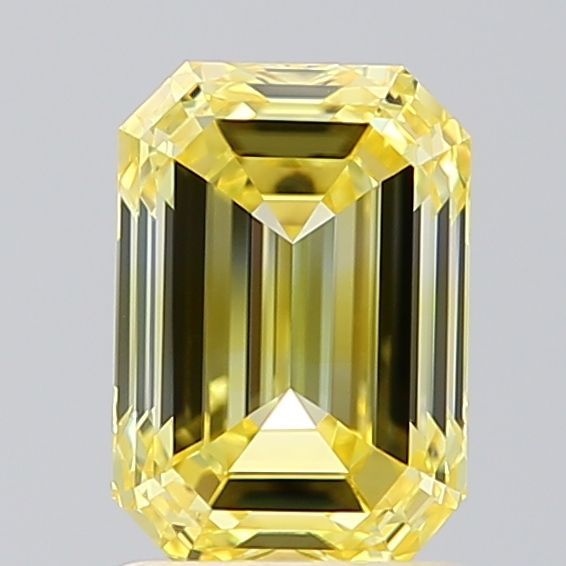 Lab-Grown Emerald Diamond - 1.54 Carats, Fancy Intense Yellow Color, VVS2 Clarity - Certified by IGI - Report Number: LG652473070