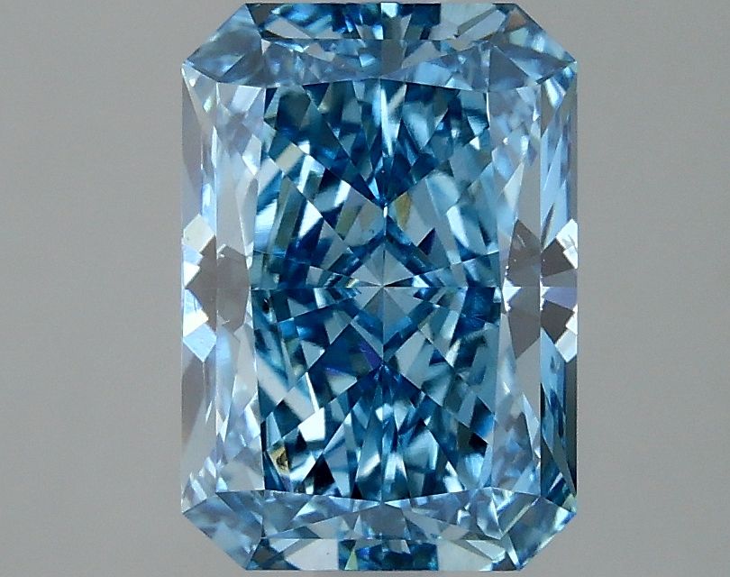 Lab-Grown Radiant Diamond - 2.1 Carats, Fancy Vivid Blue Color, VS2 Clarity - Certified by IGI - Report Number: LG636431223