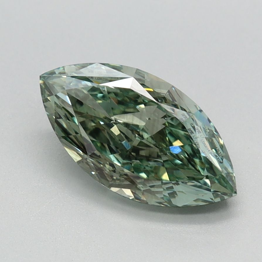 Lab-Grown Marquise Diamond - 1.24 Carats, Fancy Vivid Green Color, VS1 Clarity - Certified by IGI - Report Number: LG625418358