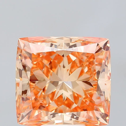 Lab-Grown Princess Diamond - 9.25 Carats, Fancy Vivid Orange Color, VS2 Clarity - Certified by IGI - Report Number: LG687586837