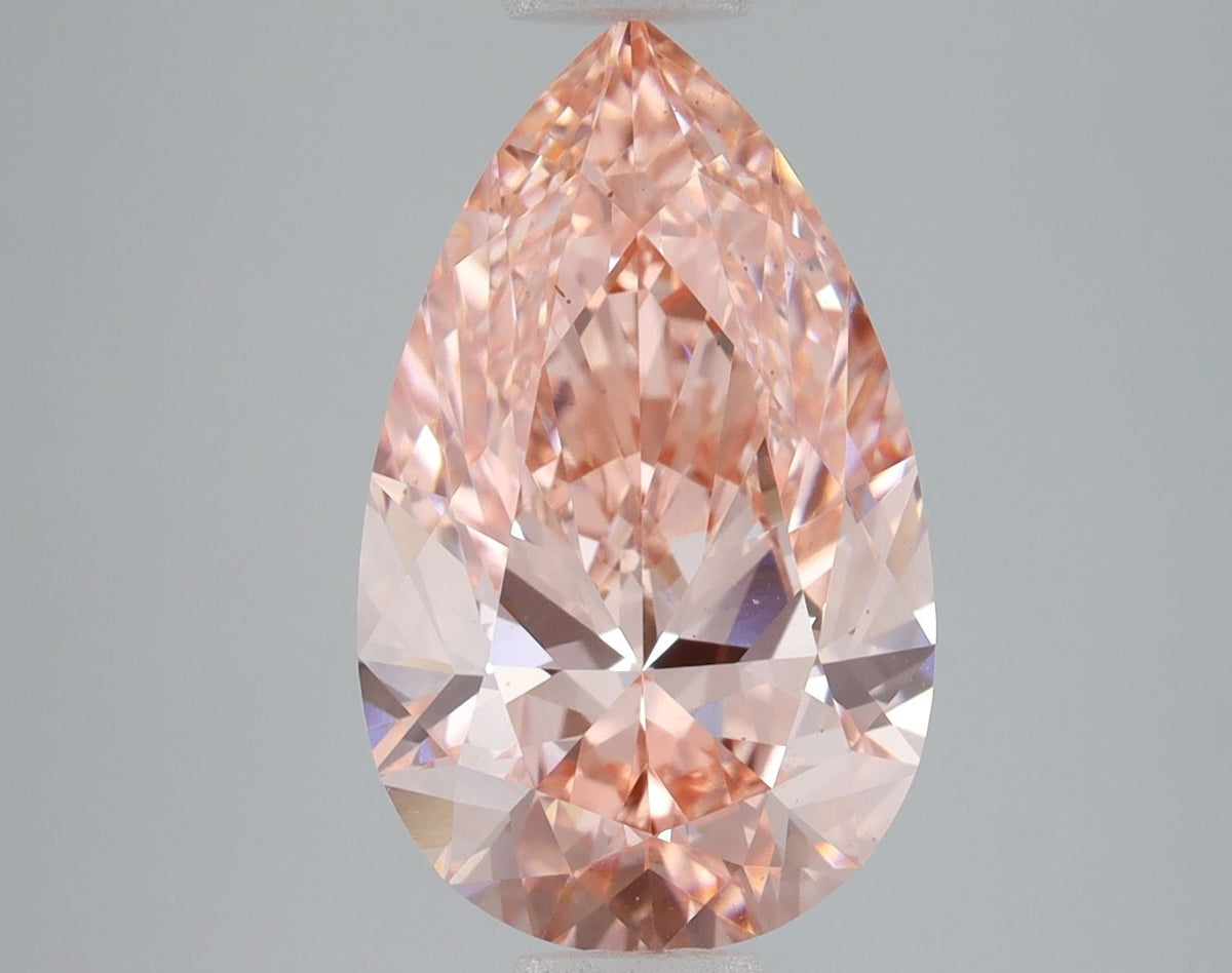 Lab-Grown Pear Diamond - 3.58 Carats, Fancy Vivid Pink Color, VS1 Clarity - Certified by IGI - Report Number: LG680512821