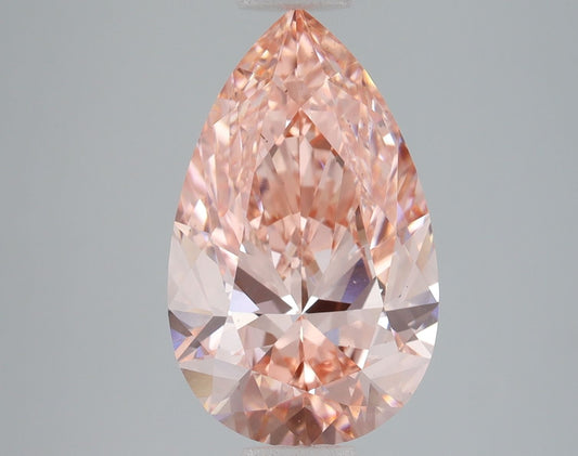 Lab-Grown Pear Diamond - 3.58 Carats, Fancy Vivid Pink Color, VS1 Clarity - Certified by IGI - Report Number: LG680512821
