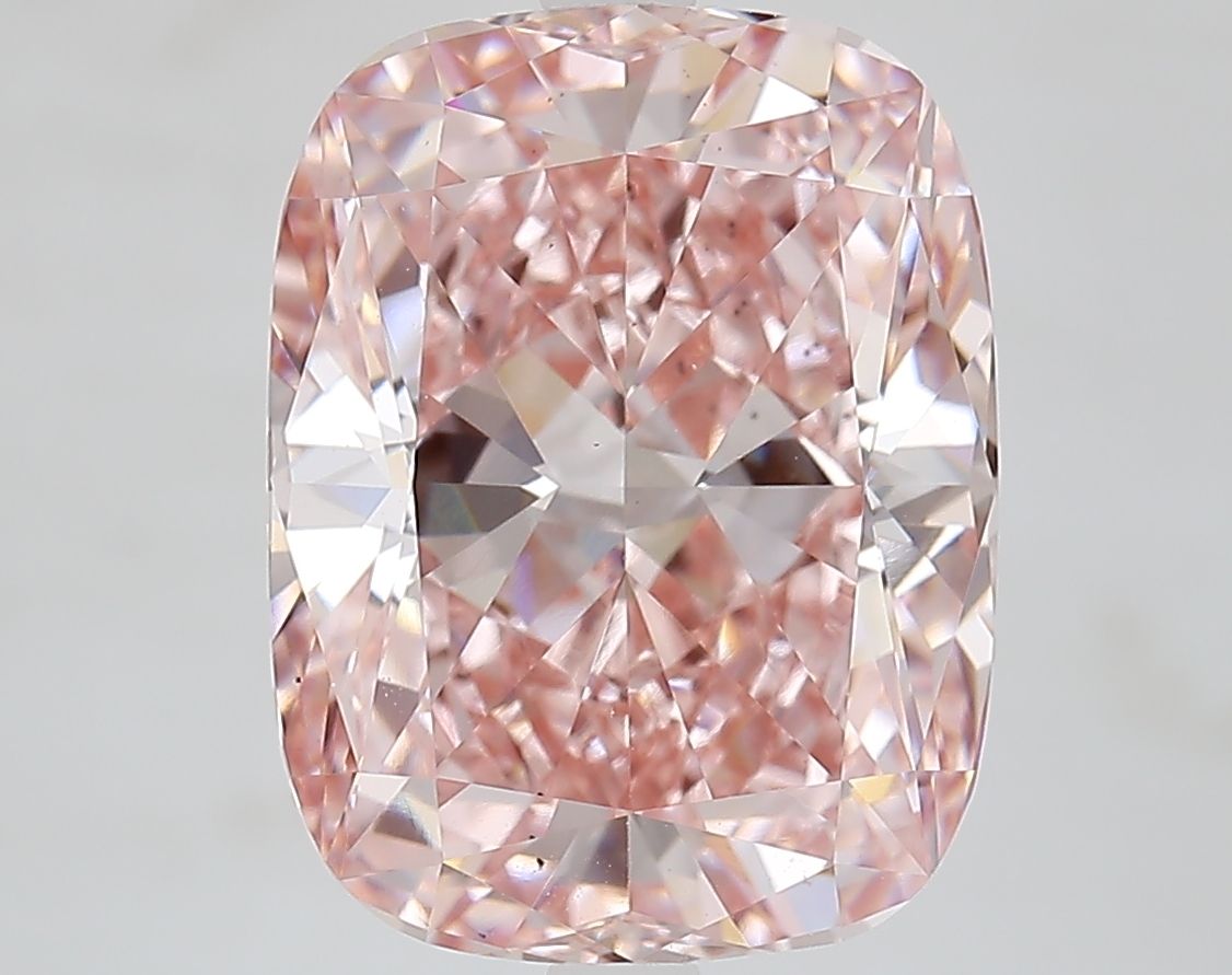Lab-Grown Cushion Diamond - 6.55 Carats, Fancy Intense Pink Color, VS1 Clarity - Certified by IGI - Report Number: LG662445420