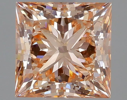 Lab-Grown Princess Diamond - 3.06 Carats, Fancy Intense Pink Color, VS1 Clarity - Certified by IGI - Report Number: LG632446727