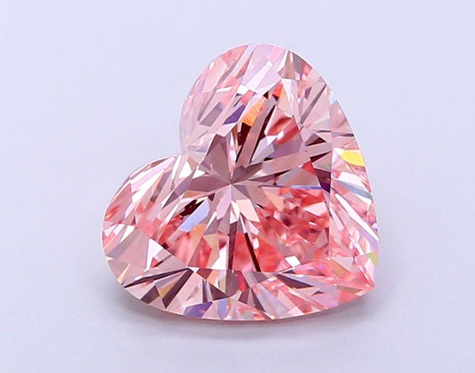 Lab-Grown Heart Diamond - 4.02 Carats, Fancy Intense Pink Color, VS1 Clarity - Certified by IGI - Report Number: LG681558596
