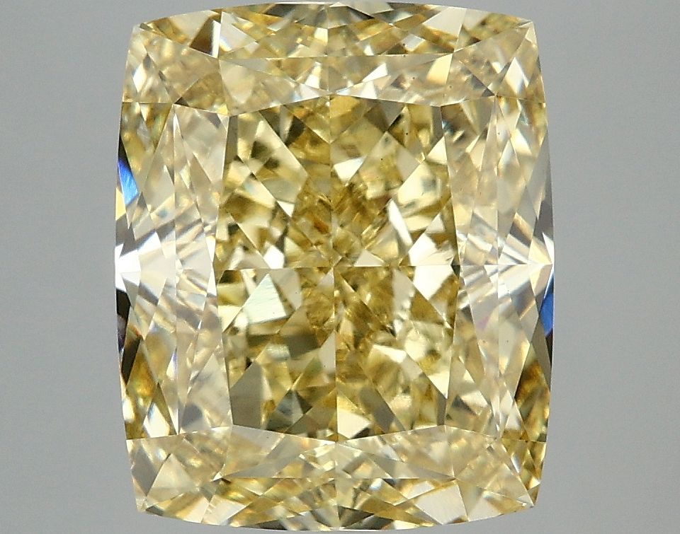 Lab-Grown Cushion Diamond - 6.04 Carats, Fancy Intense Yellow Color, VS1 Clarity - Certified by IGI - Report Number: LG675566475
