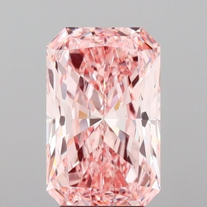Lab-Grown Radiant Diamond - 3.03 Carats, Fancy Intense Pink Color, VS1 Clarity - Certified by IGI - Report Number: LG681557567