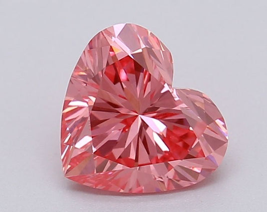Lab-Grown Heart Diamond - 1.01 Carats, Fancy Vivid Pink Color, VS1 Clarity - Certified by IGI - Report Number: LG615367052