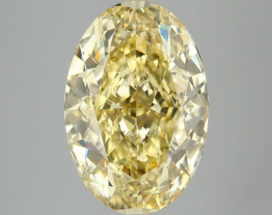 Lab-Grown Oval Diamond - 4.95 Carats, Fancy Vivid Yellow Color, VS1 Clarity - Certified by IGI - Report Number: LG658479927