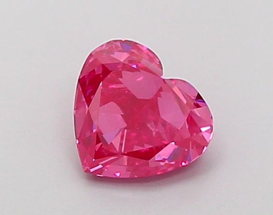 Lab-Grown Heart Diamond - 1.01 Carats, Fancy Vivid Pink Color, VS1 Clarity - Certified by IGI - Report Number: LG680546355