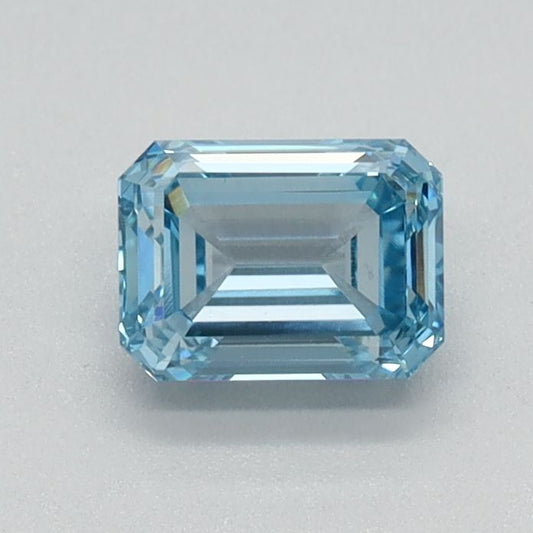 Lab-Grown Emerald Diamond - 0.55 Carats, Fancy Intense Blue Color, VVS2 Clarity - Certified by IGI - Report Number: LG584356878