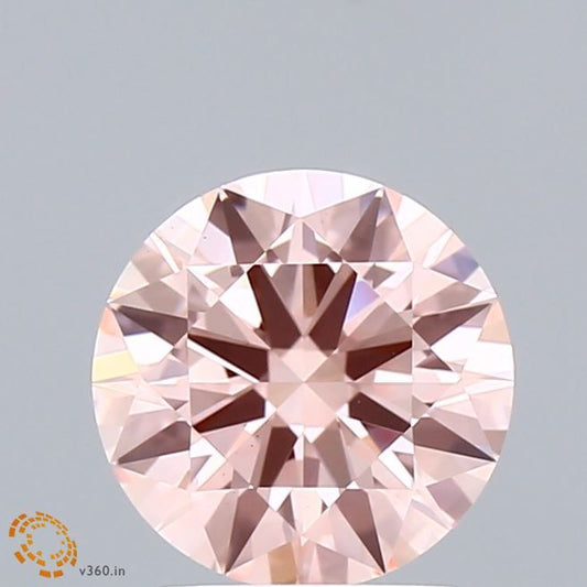 Lab-Grown Round Diamond - 1.45 Carats, Fancy Vivid Pink Color, VS1 Clarity - Certified by IGI - Report Number: LG663412741