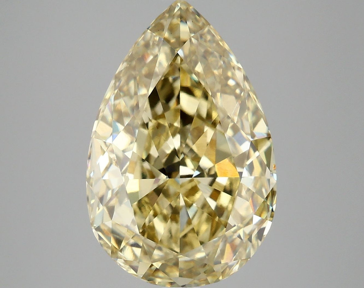Lab-Grown Pear Diamond - 7.07 Carats, Fancy Intense Yellow Color, VS1 Clarity - Certified by IGI - Report Number: LG670424584