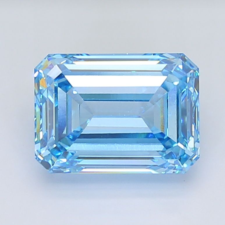 Lab-Grown Emerald Diamond - 8.03 Carats, Fancy Vivid Blue Color, VS1 Clarity - Certified by IGI - Report Number: LG668407141