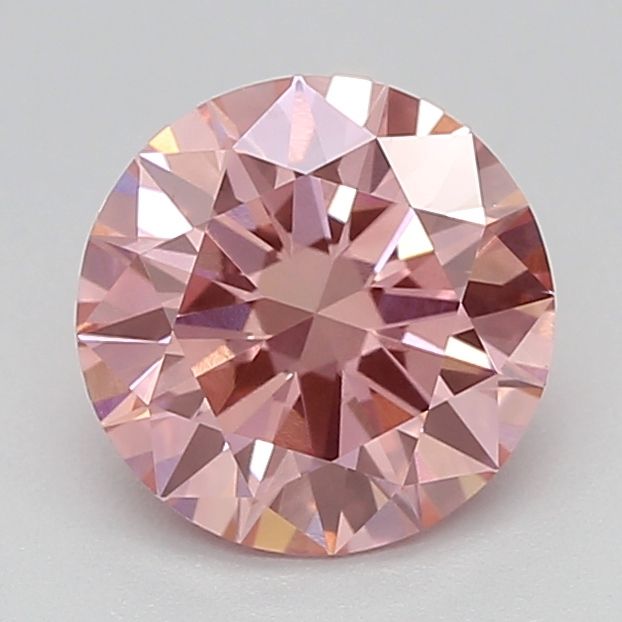 Lab-Grown Round Diamond - 1.11 Carats, Fancy Vivid Pink Color, VVS2 Clarity - Certified by IGI - Report Number: LG632431029