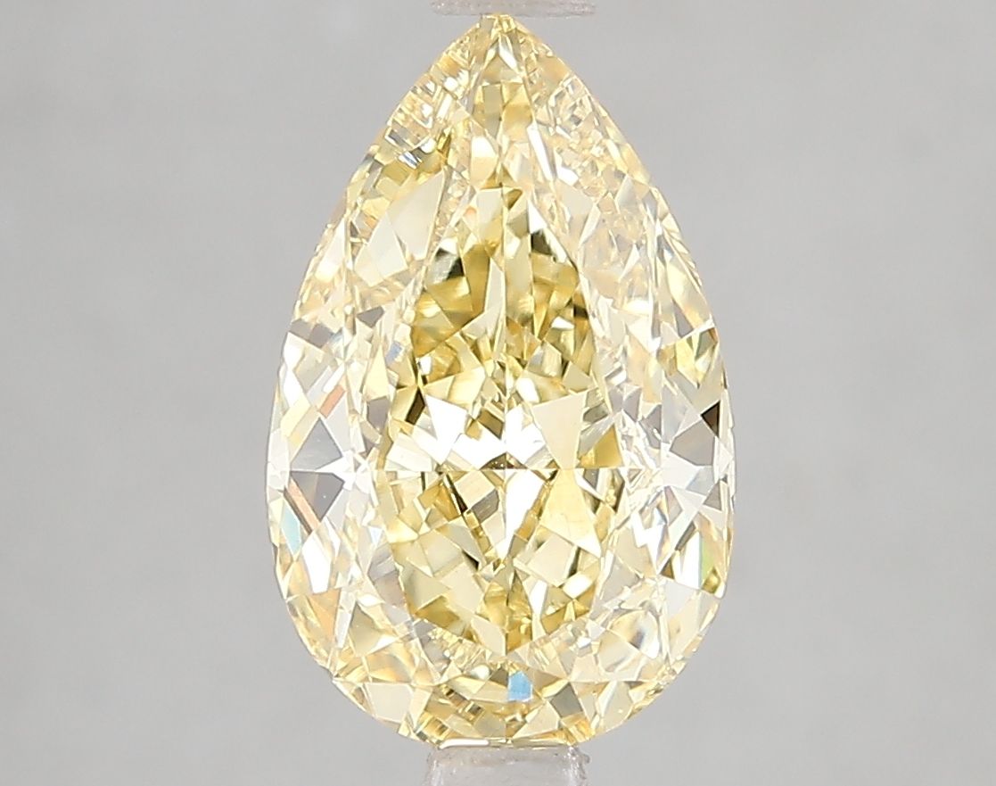 Lab-Grown Pear Diamond - 3.02 Carats, Fancy Intense Yellow Color, VVS1 Clarity - Certified by IGI - Report Number: LG660454427