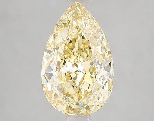 Lab-Grown Pear Diamond - 3.02 Carats, Fancy Intense Yellow Color, VVS1 Clarity - Certified by IGI - Report Number: LG660454427