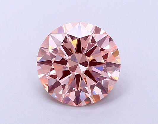 Lab-Grown Round Diamond - 3.02 Carats, Fancy Intense Pink Color, VS1 Clarity - Certified by IGI - Report Number: LG681558599