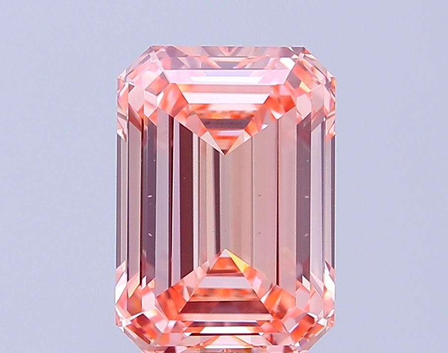 Lab-Grown Emerald Diamond - 4.6 Carats, Fancy Intense Pink Color, VS1 Clarity - Certified by IGI - Report Number: LG680590005