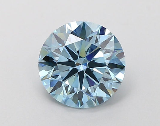 Lab-Grown Round Diamond - 2.0 Carats, Fancy Vivid Blue Color, VS1 Clarity - Certified by IGI - Report Number: LG660422345