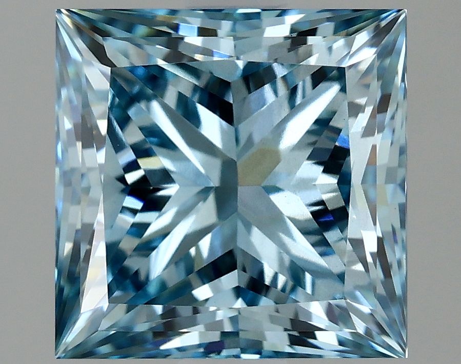 Lab-Grown Princess Diamond - 2.77 Carats, Fancy Vivid Blue Color, VS1 Clarity - Certified by IGI - Report Number: LG634426782