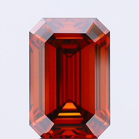 Lab-Grown Emerald Diamond - 4.07 Carats, Fancy Deep Orange Color, VVS2 Clarity - Certified by IGI - Report Number: LG651413091