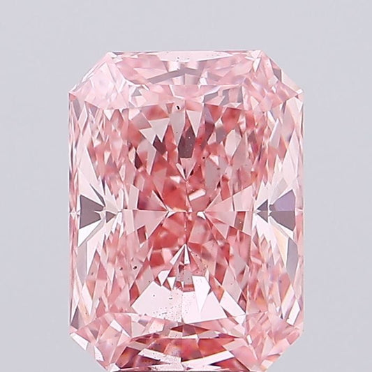 Lab-Grown Radiant Diamond - 5.02 Carats, Fancy Vivid Pink Color, VS2 Clarity - Certified by IGI - Report Number: LG660420966