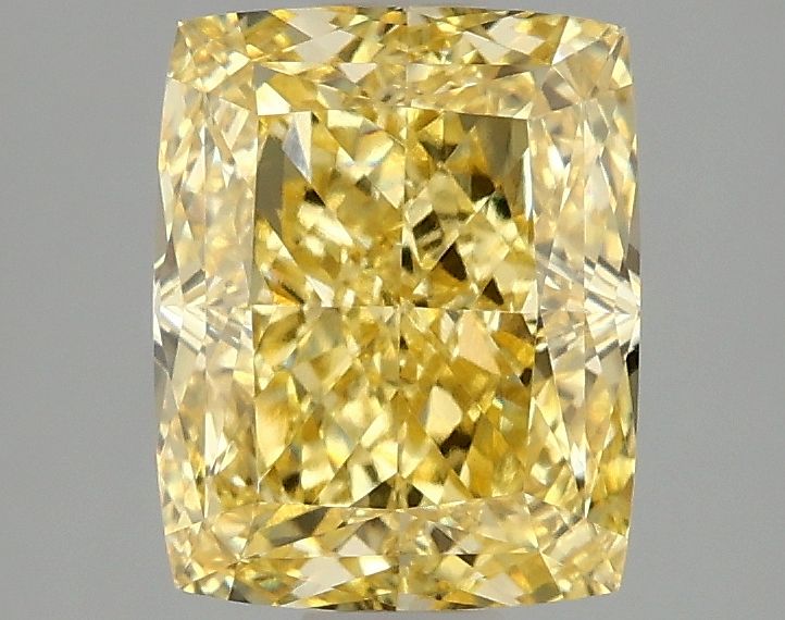 Lab-Grown Cushion Diamond - 2.1 Carats, Fancy Vivid Yellow Color, VVS2 Clarity - Certified by IGI - Report Number: LG674531498