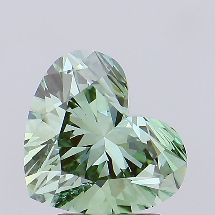 Lab-Grown Heart Diamond - 2.53 Carats, Fancy Vivid Green Color, VS1 Clarity - Certified by IGI - Report Number: LG635400320