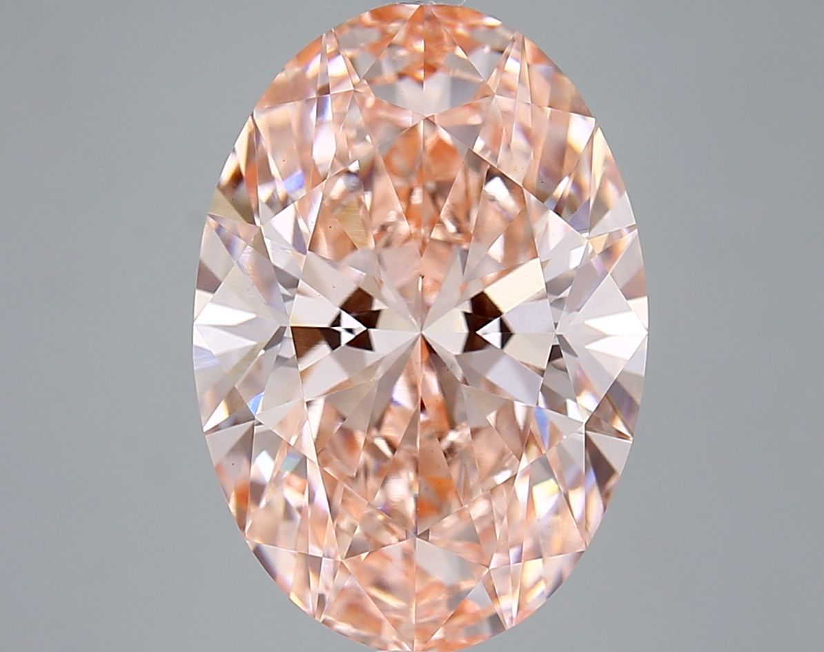 Lab-Grown Oval Diamond - 7.04 Carats, Fancy Vivid Pink Color, VS1 Clarity - Certified by IGI - Report Number: LG670458925