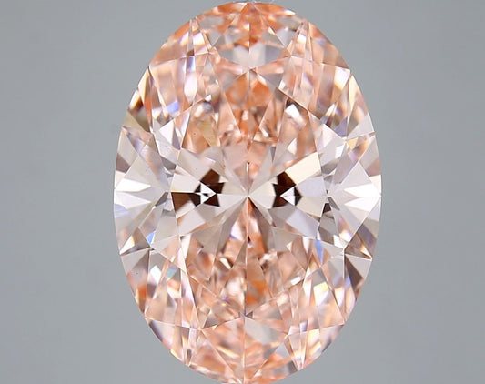 Lab-Grown Oval Diamond - 7.04 Carats, Fancy Vivid Pink Color, VS1 Clarity - Certified by IGI - Report Number: LG670458925