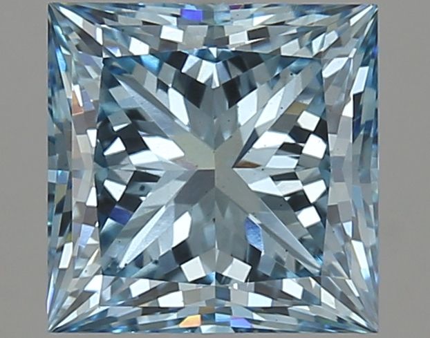Lab-Grown Princess Diamond - 3.07 Carats, Fancy Vivid Blue Color, VS2 Clarity - Certified by IGI - Report Number: LG633483287